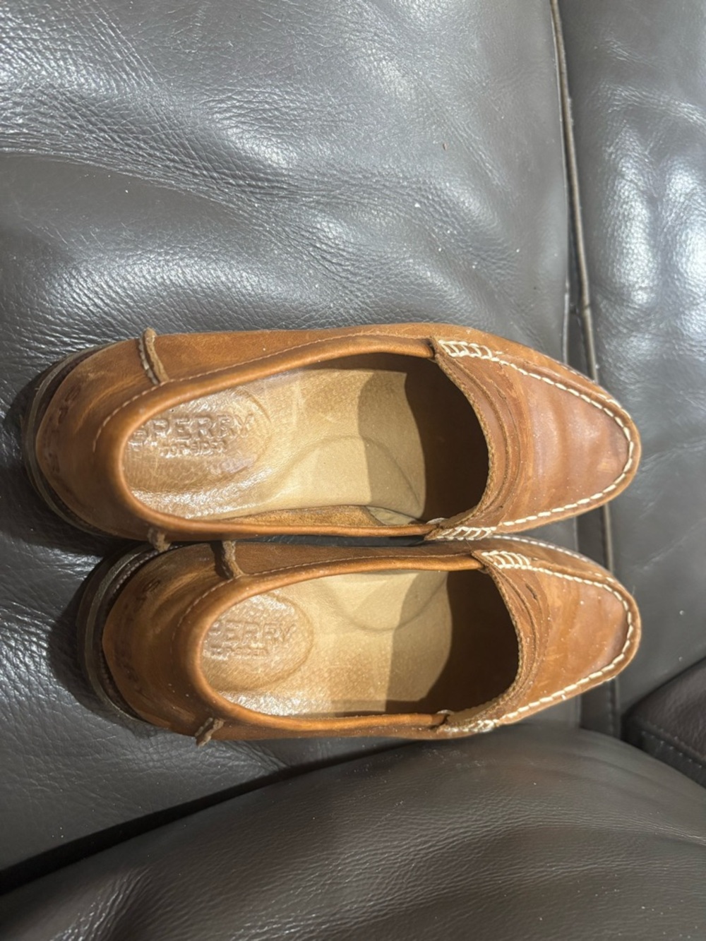 Sperry Women's Tan Leather Penny Loafer-Size 7